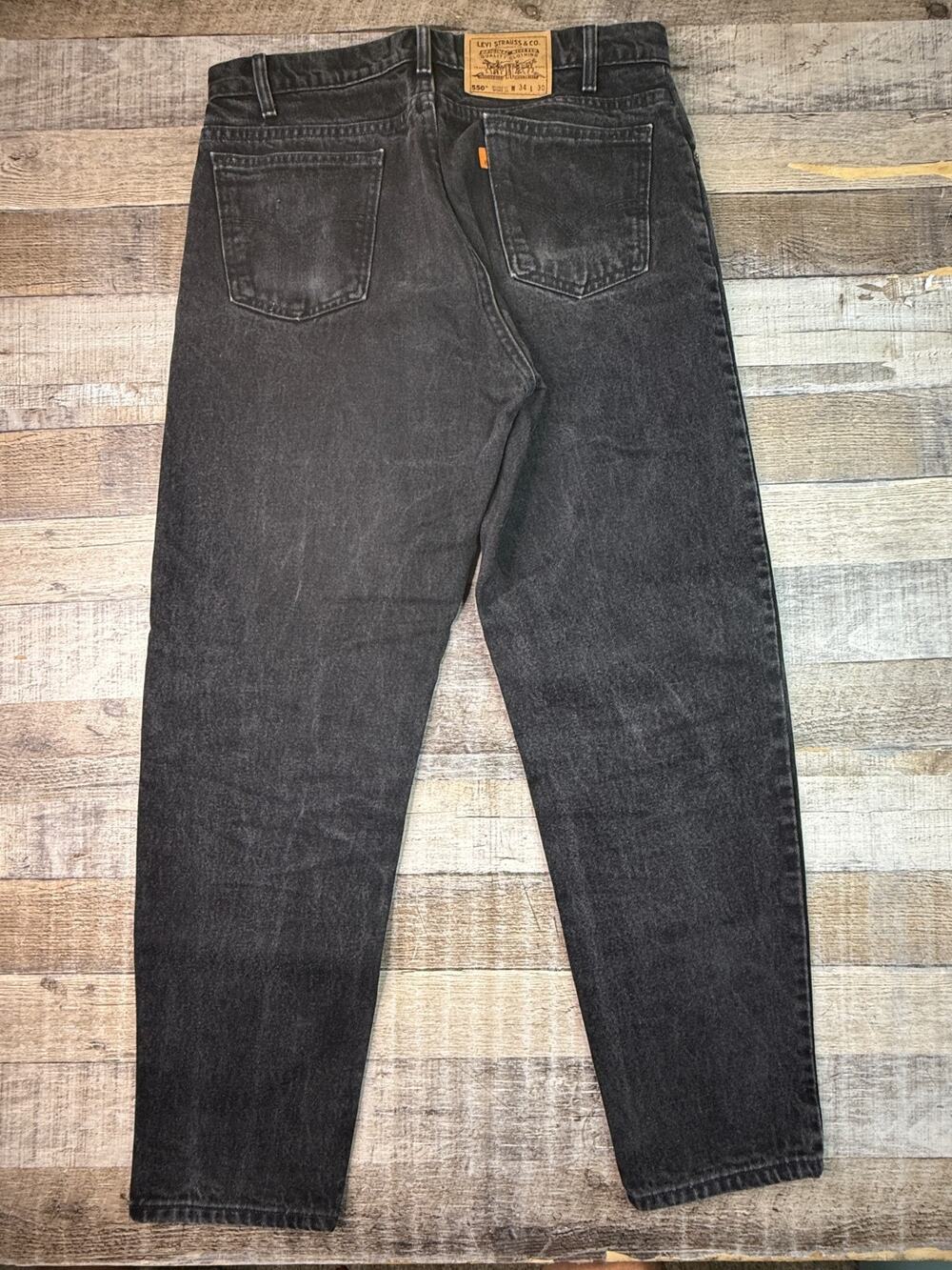 Vintage Levis 550 Black Jeans Orange Tab Men’s 34x30 Made In USA 90s Relaxed Fit